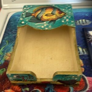 Vintage Robert M Weiss Handmade Peru Wood Aquarium Sea Fish Decor Holder